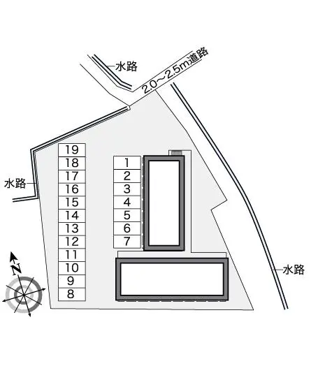 ★手数料０円★岡山市中区中井　月極駐車場（LP）